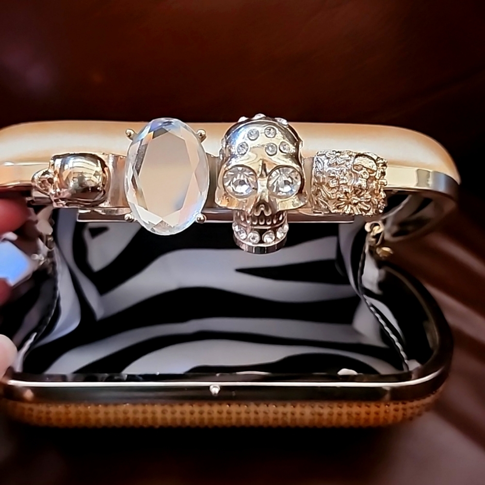 "Brass Knuckle" evening bag.